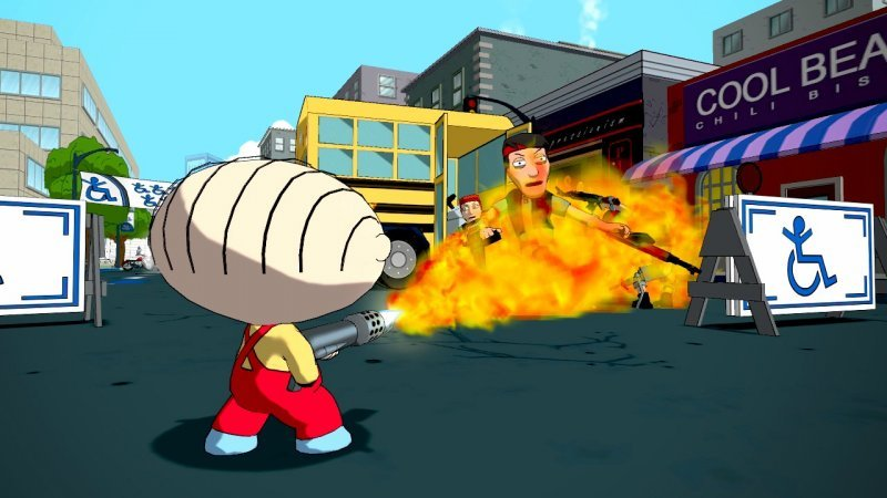 Illustration for article titled Stewie Terrorizes Frat Boys in These Family Guy Video Game Screen Shots